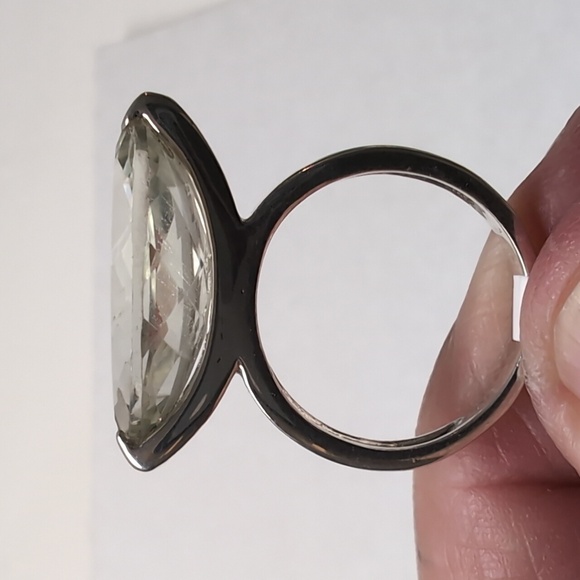 NEW GREEN AMETHYST RING SIZE 6 IN SOLID STERLING SILVER 925 - Picture 4 of 5